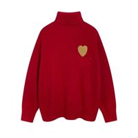 Дизайнерский свитер мужские женщины Пуловер высокий воротник теплый открытый рукав свитер вышива