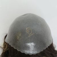 Erkek peruk 0.12-0.14cm poli k çentikli tarak ön Hindistan gerçek doğal peruk ile çentikli