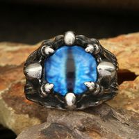 Cluster Rings Vintage Claw Demon Eye Dragon Ring For Men Pun...