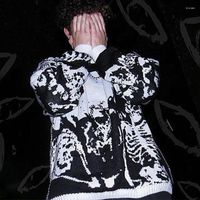Men' s Sweaters Gothic Sweater Skull Print Y2K Clothes W...
