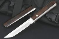M6681 Survival Straight Knife D2 Tanto Point Satin Blade Ebo...