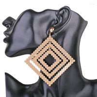 Hoop Ohrringe Metall Mehrschichtiger Modetemperament Anh￤nger Pers￶nlichkeit ￼bertriebene Square Accessoires Frauen