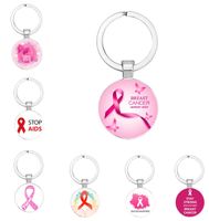 Llavero rosa llavero con cuidado cáncer de mama Accesorios de bolsas accesorios de bolsas colgante de coches joyas de llaves