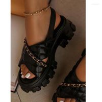 Sandals Platform Women Shoes 2022 Summer Open Tee Slides Slides Slides Chainer Wery Out Slipper Woman Sandal