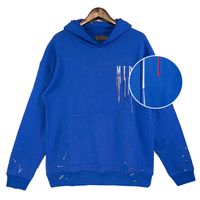 Fall Letter Embroidery Hoodies Dripping Ink Pigment Pullover...