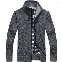 남자 스웨터 2022 가을과 겨울 남성 지퍼 니트 코트 따뜻한 캐주얼 카디건 스웨터 가짜 양모