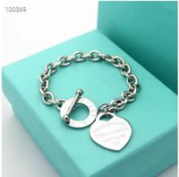 Роскошный дизайнер стерлинговой серебряный сердечный браслет набор ожерелья образует оригинальный модный классический браслет женские ювелирные украшения с коробкой