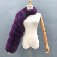 2022 New Fashion Fox Fur Coat Women Sleeve Luxury Single Sle...