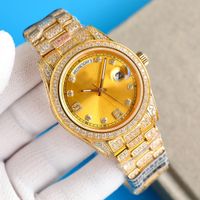Full Diamond Watch Mens Automatische mechanische Uhren 41 mm mit Diamant-Stahlarmband Business Armbandwatch 904L Edelstahl Montre de Luxe