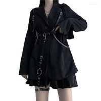 B￤lten goth punk svart kedje b￤lte kvinnor harajuku mode techwear korsett midjeband pu l￤der hj￤rta vintage kropp band sele