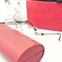 2022 Óculos de sol, designer de moda Glasses de sol para homens Mulher Carti Eyewear Goggle Beach Wedding Sun Glasses retângulo sem aro 8 cor molduras opcionais Óculos