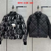 여성 디자이너 다운 재킷 양쪽 사용 코트 겨울 야외 따뜻한 재킷 고급 슬리브 따뜻한 패션 거리 코트 코트 스탠드 칼라 외부웨어 hh