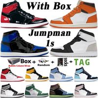 С коробкой Jumpman 1 баскетбольная обувь 1S Патентные королевские зернистые звезда