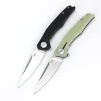높은 경도 접이식 Knive Damascus Blade G10 핸들 베어링 나이프 낚시 캠핑 하이킹 EDC 전술 야외 EDC 도구