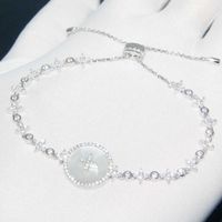 Koreanische neue Luxuskette Kristallblume Kubikzironias Anhänger Armband Frauen glänzender Strassmangelschmuck S306