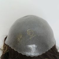 Erkek peruk 0.12-0.14mm v Döngü tarak ön orta yoğunluklu Hint perukları