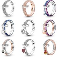 925 Silber Designer Ehering Women Women Juwelry Fit Pandora Style Modepaar Ring mit Schachtel