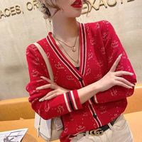 Les pulls pour femmes auto-culture d'automne ￠ manches longues en tricot ￠ manches longues en tricot-tricot.