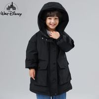Disney Children's Down Coat Jacke mit mittlerer und Mädchen Jungen und Mädchen Baby Verdickung mittlerer großer Kinder tragen Winter 90 Weiß