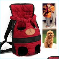 Transportador de cachorro suprimentos de estima￧￣o portadores de c￣es viagens vermelhas viajando de mochila macia de backpy ao ar livre chihuahua c￣es pequenos c￣es shoder saco de ma￧aneta s m l dh5x9