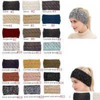 Hair Accessories Cc Hairband Colorf Knitted Crochet Twist He...