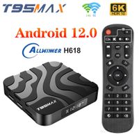 T95max TV Kutusu Android 12 4GB RAM 32GB ROM Allwinner H618 6K 4K HDR Çift WiFi 1GB 8GB Medya Oyuncu T95 MAX 2GB 16GB