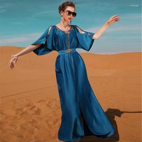 Sıradan Elbiseler Kadın Dubai Lüks Partisi Uzun Elbise 2022 Zarif kaftan Marocain Akşam Kaftan Robe Femme Djellaba