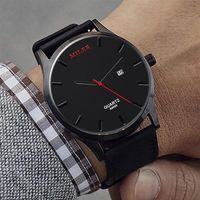Wristwatches MILER Mens Watches Casual Men Watch Leather Ban...
