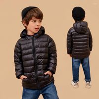Counhe o pano de jaqueta infantil para meninos e meninas outono de inverno quente de 2 a 14 anos de idade, filhos, roupas de penas leves presentes