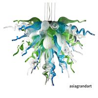 Luxury Art Pendant Lamps Small Multicolor Hand Blown Glass C...