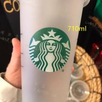 2022 Starbucks 24 unz/710 ml plastikowe kubki kubka wielokrotnego użytku przezroczyste picie Płaskie dolne filar Kształt Słaska Kubki Kubek Nowy gorący produkt do fabrycznej sprzedaży Bezpośrednia ABMB