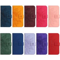 Sonnenblumen -Leder -Brieftaschenhüllen für iPhone 14 plus 13 Pro Max 12 11 x XR XS 8 7 6 SE3 Blumenblumen stilvolle Mode -Kredit -ID -Karten -Karten -Kartenhalter Ständer Flip Cover -Beutel