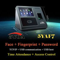 Face Gesichtserkennungsger￤t TCP IP -Anwesenheit Fingerabdruck Zugangskontrolle Biometrische Zeituhr Recorder Mitarbeiter Digital 5YAF7226I