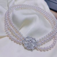 Schmuckdesigner Damen Halskette Klassische natürliche Perle Europäische und amerikanische klassische Mode mittelgroße Pulloverkette 18K