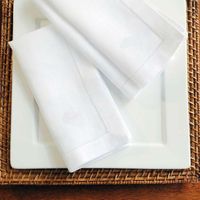 Servilleta de mesa 12 por ciento de las servilletas de dobladillo blanco cóctel para la fiesta de la boda del algodón 4 tamaño disponible