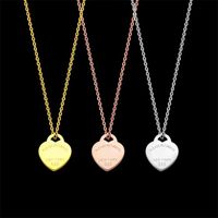2022 Fashion T New Tfresse Letterndant Necklace Brand Classic Heart Designer Necklace Menwomen زوجين من الفولاذ المقاوم للصدأ المجوهرات المجوهرات