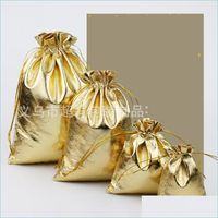 Sacs de sachets de bijoux Sac bijoux plaque d'or mode DString Christmas Gift Pouch Mini Emballage Femme Man Diy Sacs 0 55CY K2 DROP DE DHQZ8