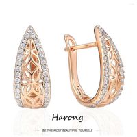 Orecchini per borchie Harong Classic Teacrop Hollower Design di lusso Design Aestetico Copper per ragazze e donne alla moda