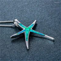 Colliers pendants Blue Opal Emell Starfisf Collier Collier Collier Ocean Animal Bijouts For Women Girl Accessories