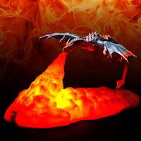 Lumières nocturnes 3D Volcano imprimé Lampes Dragon Light Light Moon Kids Sleep Acompan