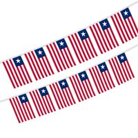Liberia String Flag 20 Flags 14x21cm Hanging Mini Banner For...