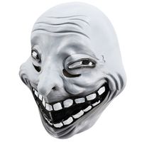 Parti Maskeleri Troll Yüz Meme Karikatürü Tam Kafa Lateks Komik Gülümseme Karnaval Kostüm Fantezi Elbise Gri 221024