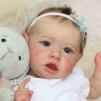 Bebes Doll 50cm 오리지널 정통 디자인 리본 여자 아기 인형 유아 공주 고품질 전신 실리콘 AA220325