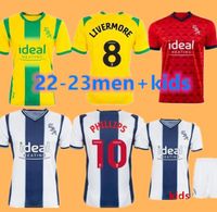 22 23 West Bromwich Soccer Jerseys Livermore Diang Brunt Albion Football Shirt Robinson Grant Mowatt 2023 2022 Home Away Phillips Adult Men Kits مجموعات كاملة الزي الرسمي
