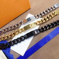 Bracelets de charme de mode hommes femmes de haute qualité de chaîne épaisse de créateur de lettres classiques bijoux tricolor bracelet de mariage social cadeau 20 cm