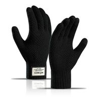 Pantalla táctil de invierno acrílico cinco dedos guantes de textos de tejido de punto elástico para hombres diseñador