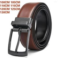 Belts 100CM- 130CM Real Leather Men Business Belt Rotating Pi...