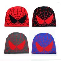 B￩rets Cartoon Spider Broidered Boneys Hat Men Hiver AuTunm Bonnet tricot chaude Cape de laine douce Caps Caps Boys Cadeaux