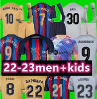 4xl Lewandowski Soccer Jerseys 22/23 Raphinha Kessie Pedri Football Shirt Ansu Fati 2022 2023 Kounde Barcelonas F.