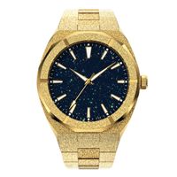 Armbanduhren hochwertige Männer modische Frosted Star Dust Watch Edelstahl 18K Gold Quarz analog Handgelenk für 221025